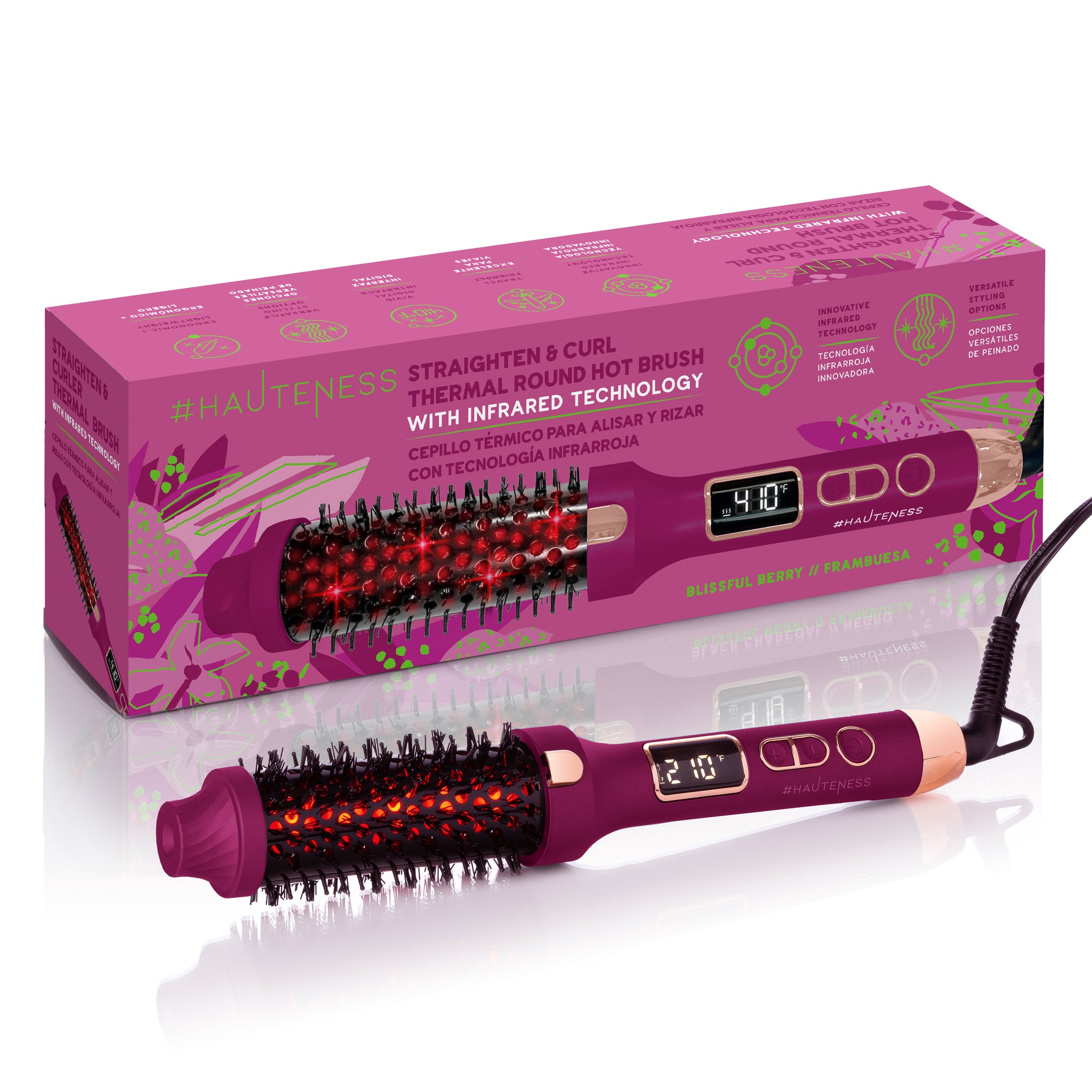 Thermal Straighten & Curl Round Hot Brush with Infrared Technology