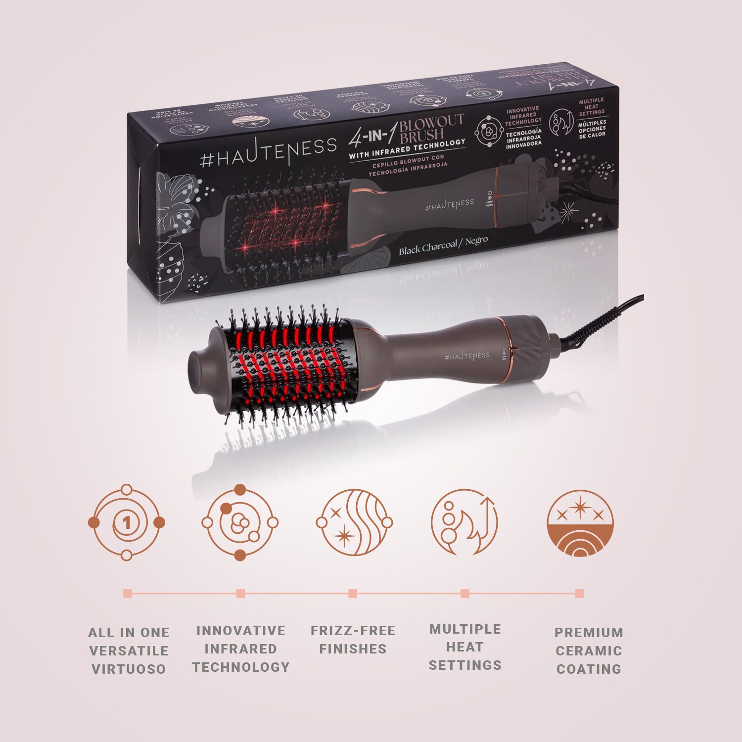 4inONE Blowout Brush Hair Dryer with Infrared technology