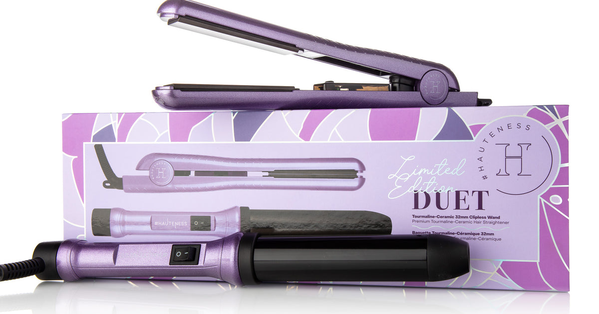 2pc Gift Set | Tourmaline Flat Iron + 32mm Curler | Hauteness